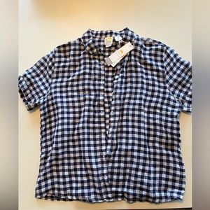Linen Button Down Shirt Medium NWT